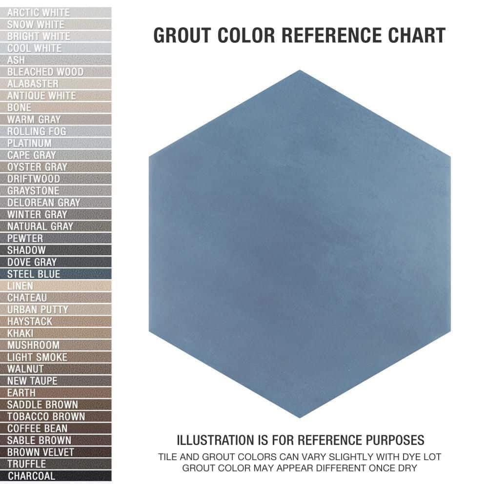 Horizon Hex Contemporary 9" x 7.75" Matte Blue Ceramic Tile
