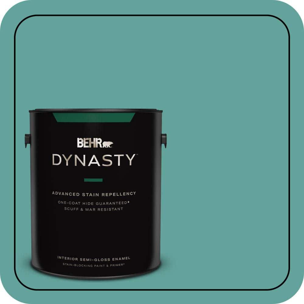 1 gal. #M450-5 Aqua Rapids One-Coat Hide Semi-Gloss Enamel Interior Stain-Blocking Paint & Primer price history on PriceWatchPro