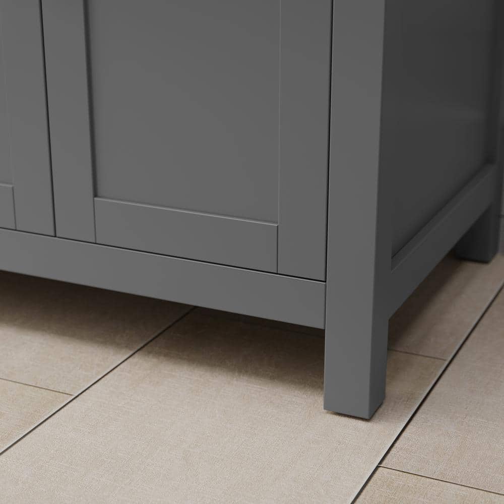 Beckett 72" Dark Gray Double Bathroom Vanity with Marble Top
