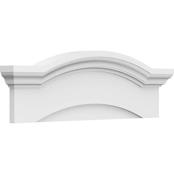 Ekena Millwork 32-in. W x 10-1/2-in. H x 2-3/4-in. P Eyebrow Signature Urethane Pediment, Primed Tan