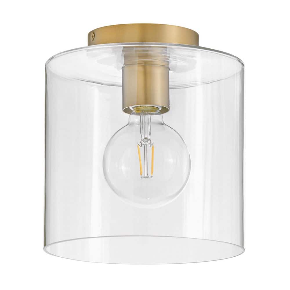 Pippa Clear Glass Brass 1-Light Flush Mount
