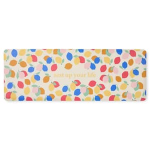 Zest Up Your Life Citrus Fruit Yellow PVC  20 in. x 55 in.  Kitchen Mat