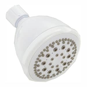 5-Spray Patterns 1.75 GPM 3.69 in. Wall Mount Fixed Shower Head in White