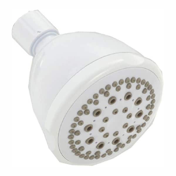 Delta 5-Spray Patterns 1.75 GPM 3.69 in. Wall Mount Fixed Shower Head in White