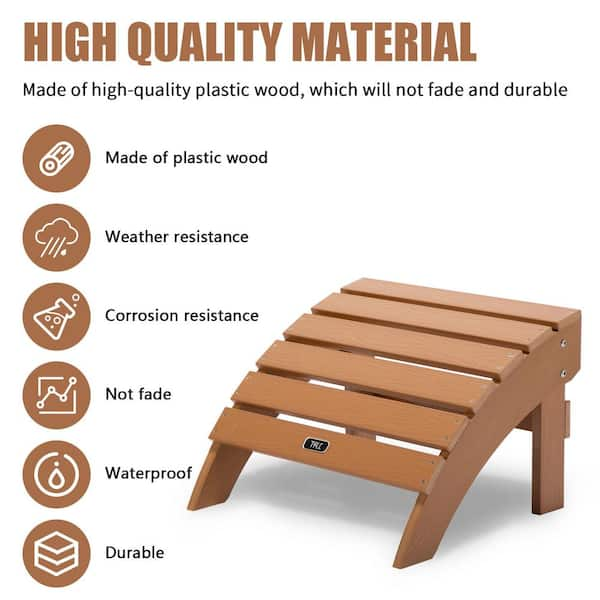 plastic adirondack ottoman brown