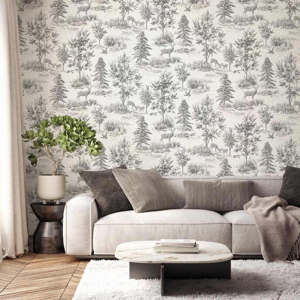 Dwyer Grey Stag Toile Wallpaper Sample price history on PriceWatchPro