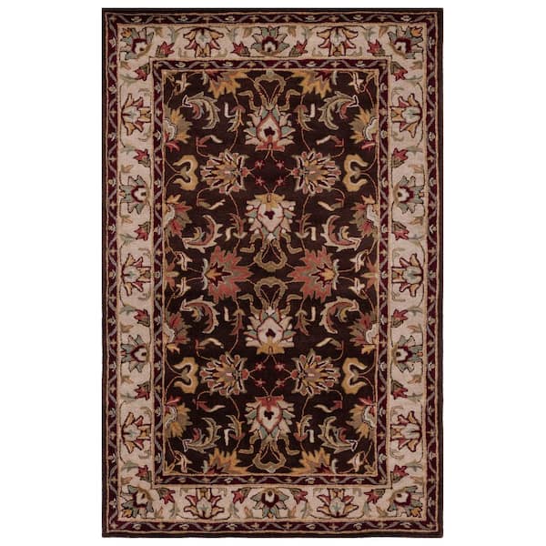 SAFAVIEH Heritage Brown/Beige Doormat 2 ft. x 3 ft. Border Area Rug