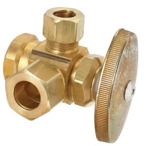 1/2 in. FIP Inlet x 1/2 in. O.D. Compression x 3/8 in. O.D. Compression Dual Outlet Multi-Turn Valve