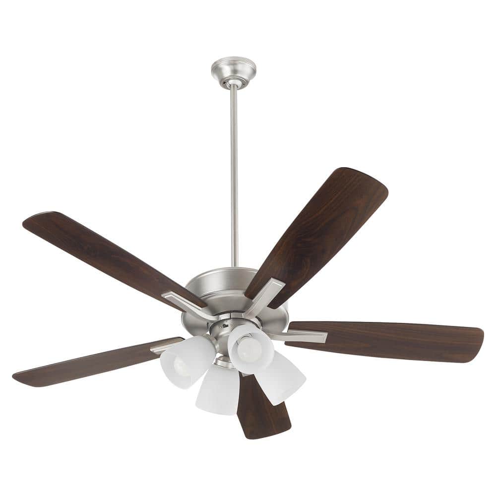 Ovation 52 in. 5-Blades 4-Light 9-Watt Medium Base Lamp Satin Opal Ceiling Fan in Satin Nickel price history on PriceWatchPro