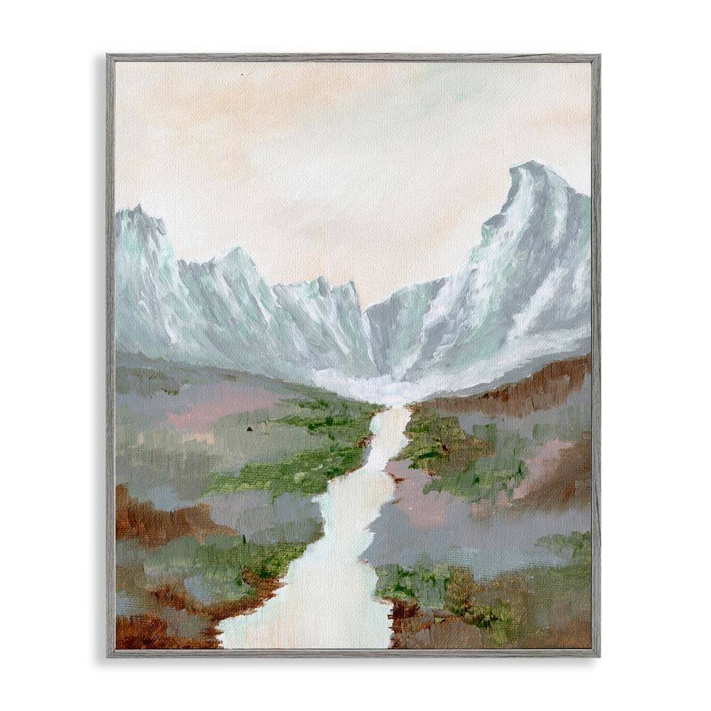 Scenic Valley River by Nikita Jariwala Gray Framed Nature Giclee Art Print 14 in. x 11 in. price history on PriceWatchPro