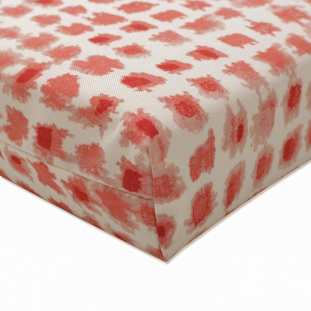 Modern Watercolor Dot Coral & Off-White Outdoor Seat Cushion Set