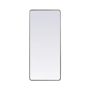 Timeless Home 72 in. W x 32 in. H Modern Soft Corner Metal Rectangle Silver Mirror