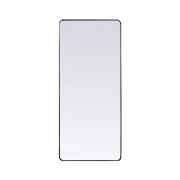 Unbranded Timeless Home 72 in. W x 32 in. H Modern Soft Corner Metal Rectangle Silver Mirror