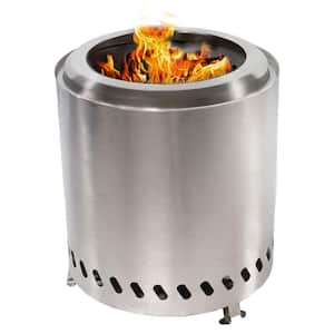 9.75 in. H x 8.5 in. Dia Stainless Steel Tabletop Smokeless Fire Pit - Silver