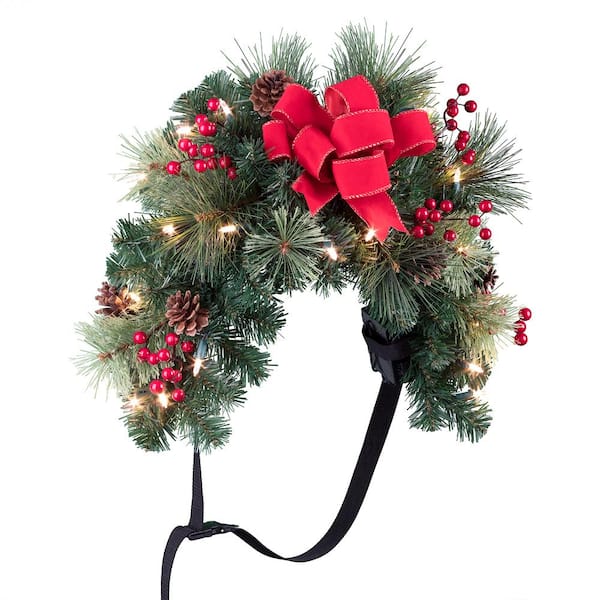 Haute Decor 30 in. Pre-Lit Classic Mailbox Artificial Christmas Swag