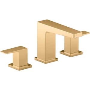 Honesty 8 in. Widespread Double Handle Bathroom Faucet in Vibrant Brushed Moderne Brass