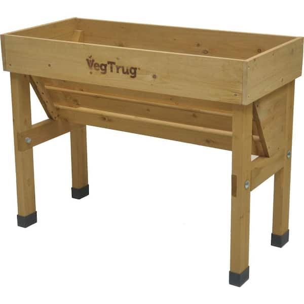 VegTrug Wall Hugger 40 in. W x 30 in. H Wooden Raised Garden Bed Planter Stand