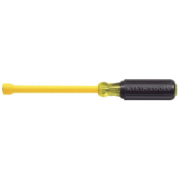 Klein Tools 9/16 in. Coated Nut Driver with 4 in. Hollow Shaft- Cushion Grip Handle