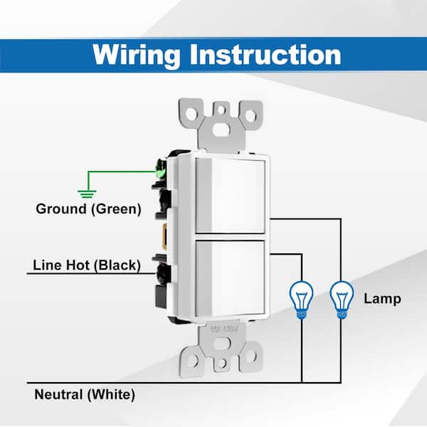 Yichuhaoxi 15 Amp Smart Single-Pole Illuminated Rocker Light