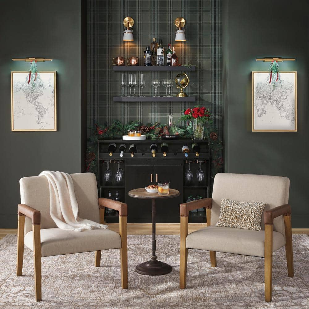 Hudson White Faux Leather and Wood Accent Chair