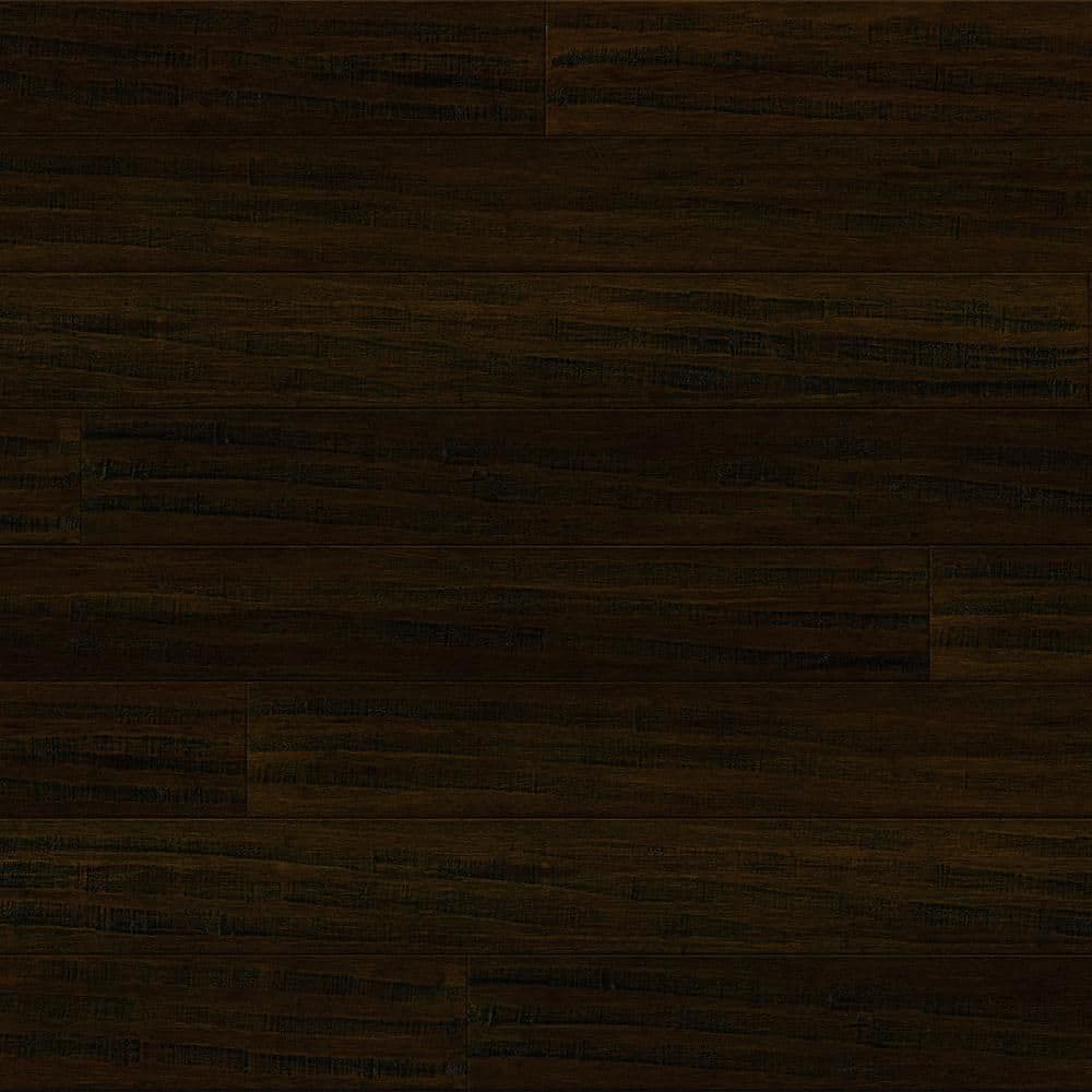 Home Decorators Collection Wellington 3/8 in. T x 5.1 in. W Hand Scraped Strand Woven Engineered Bamboo Flooring (19.2 sqft/case), Dark -  YY2009G
