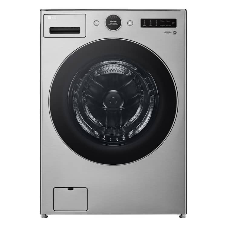 LG 4.5 cu. ft. Stackable Smart Front Load Washer in Graphite Steel with AI Digital Dial, Steam and TurboWash360