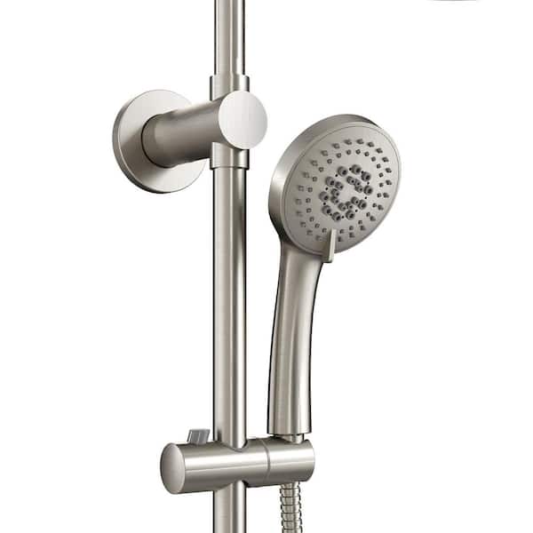 Seabreeze 4-Spray 2.5 GPM 8 in. Wall Mount Dual Shower Heads in Brushed Nickel