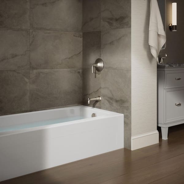 Elmbrook 60 in. x 30.25 in. Soaking Bathtub with Right-Hand Drain in White
