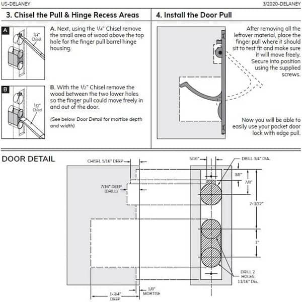 Contemporary Square Privacy Pocket Door Lock