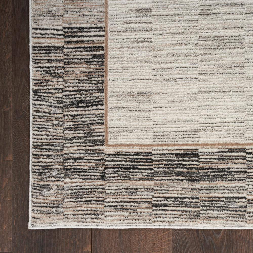 Modern Abstract Shimmer Grey Black Synthetic Rug - 7'10" x 9'10"