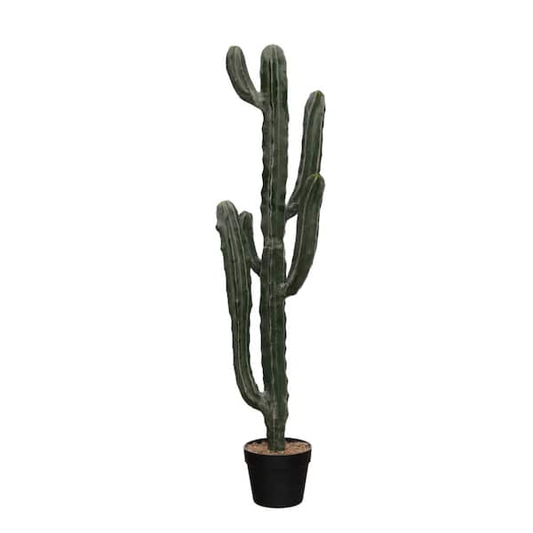 41.4 in. Green Artificial Myrtle Cactus Plant with Pebble-Filled Plastic Pot