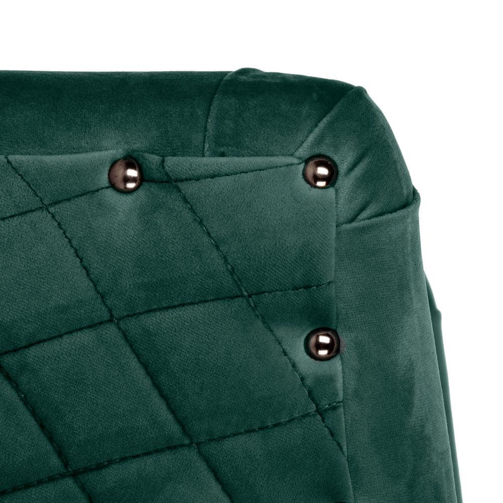 Emerald Velvet Swivel Barrel Chair with Gold Accents