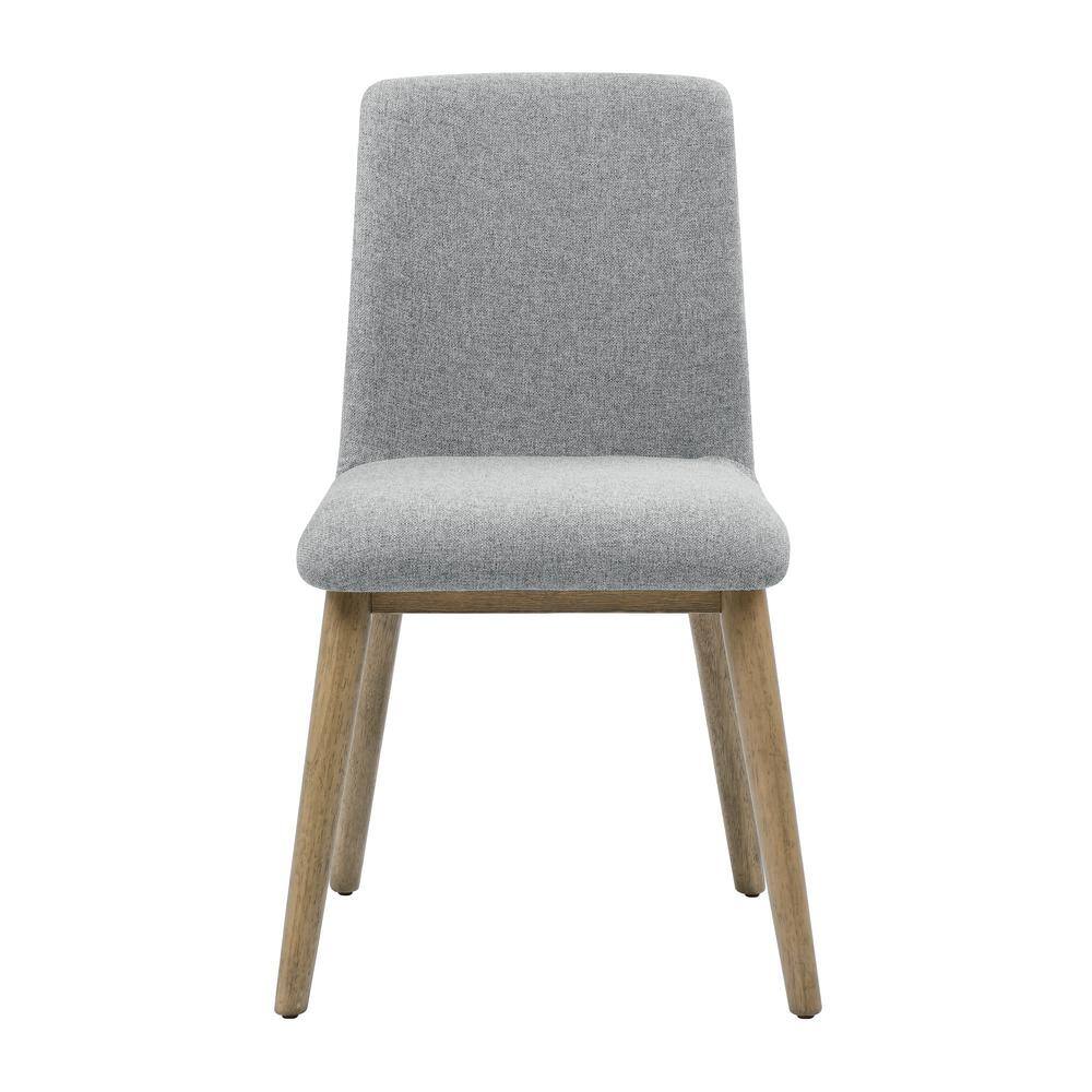 Vida Gray Upholstered Side Chair with Solid Wood Legs