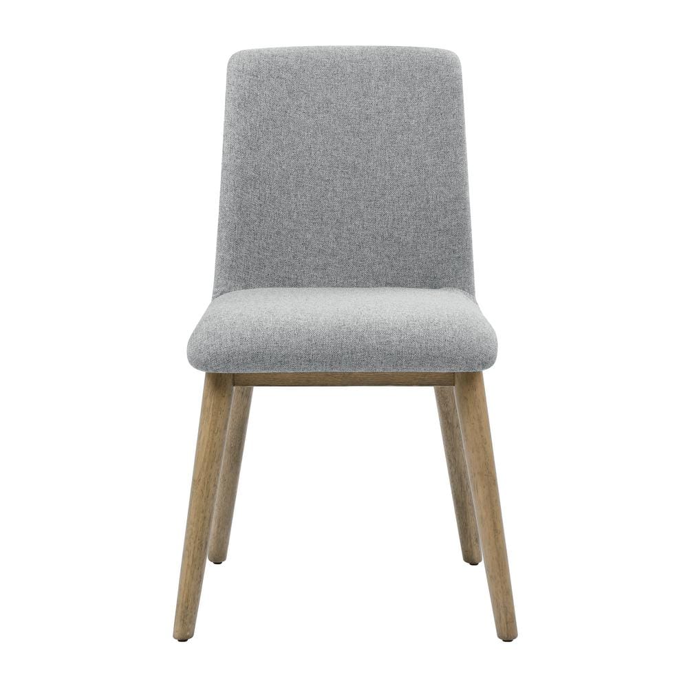 Vida Gray Upholstered Side Chair with Solid Wood Legs