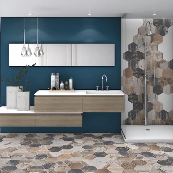 Gaugin Hex Catan Shadow 9 in. x 10 in. Porcelain Floor and Wall Tile (6.89 sq. ft./Case)