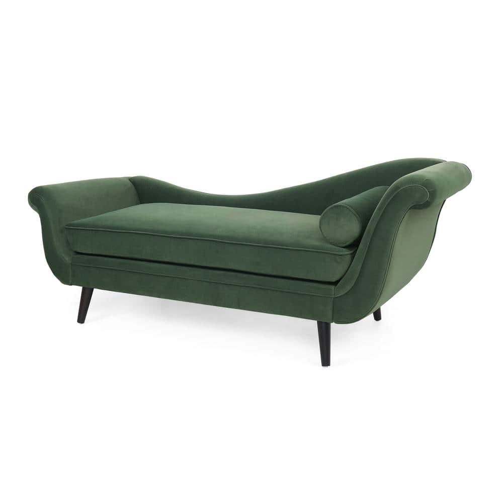 Velvet green chaise lounge discount