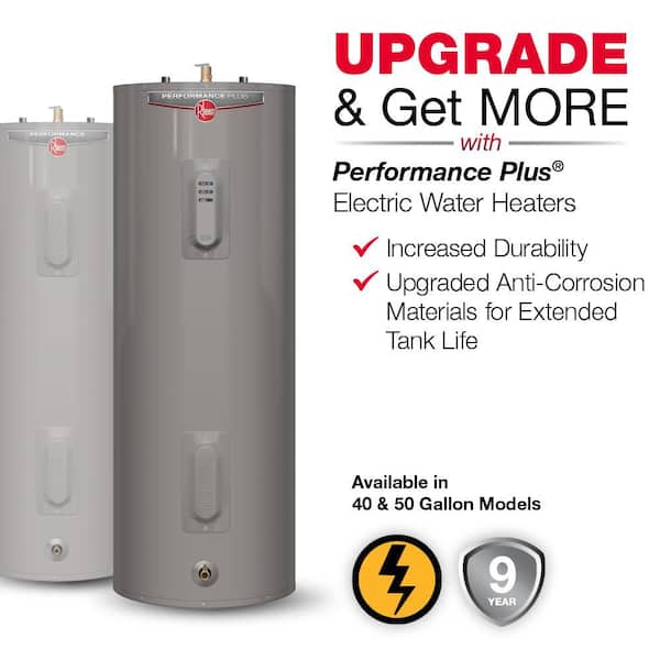 Rheem - Performance 50 Gal. Tall 4500-Watt Double Element Demand Response Ready Electric Water Heater with 6-Year Warranty