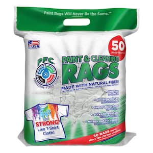 13.6 in. W x 12 in. L Natural Fiber Painter's Rags (50-Count)