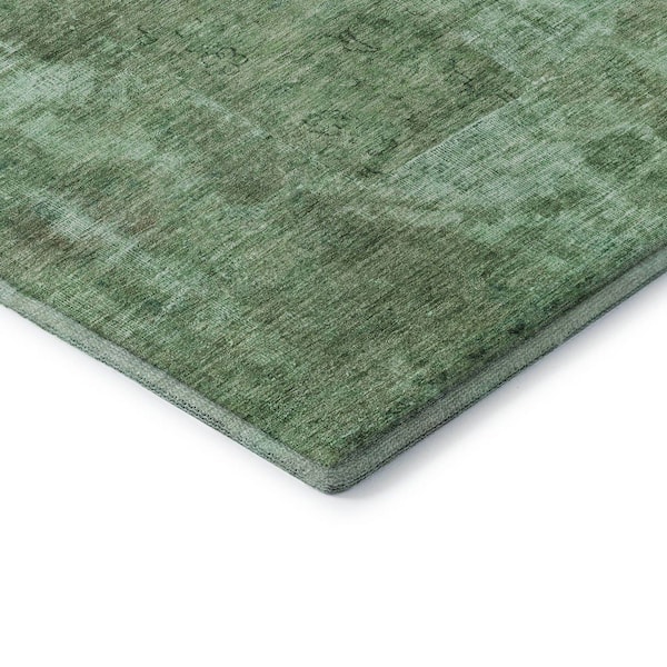 Mayfield Premium Machine Washable Abstract AMF1629 Sage 2 ft. 3 in. x 7 ft. 6 in. Runner Rug