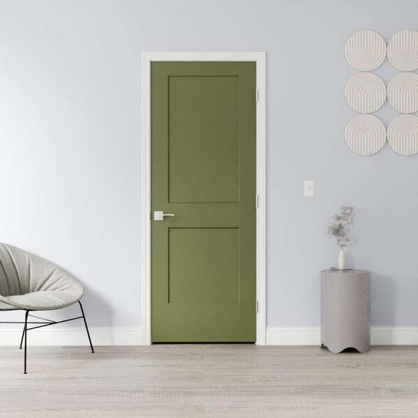 Masonite 36 in. x 80 in. 2-Panel Logan Left-Hand Solid Core Truly