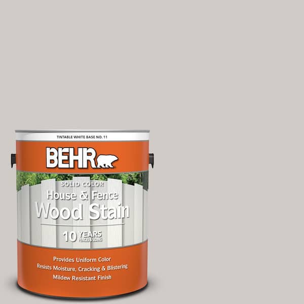 BEHR 1 gal. #HDC-NT-20 Cotton Grey Solid Color House and Fence Exterior Wood Stain