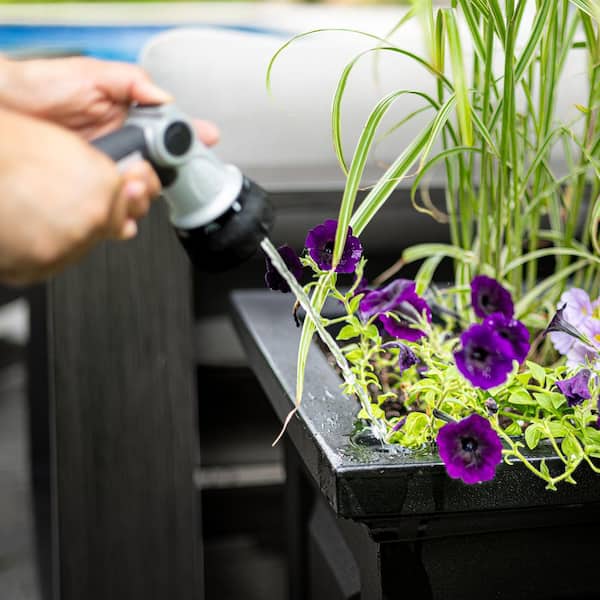 Mayne Nantucket 36 in. Self-Watering Black Polyethylene Trough