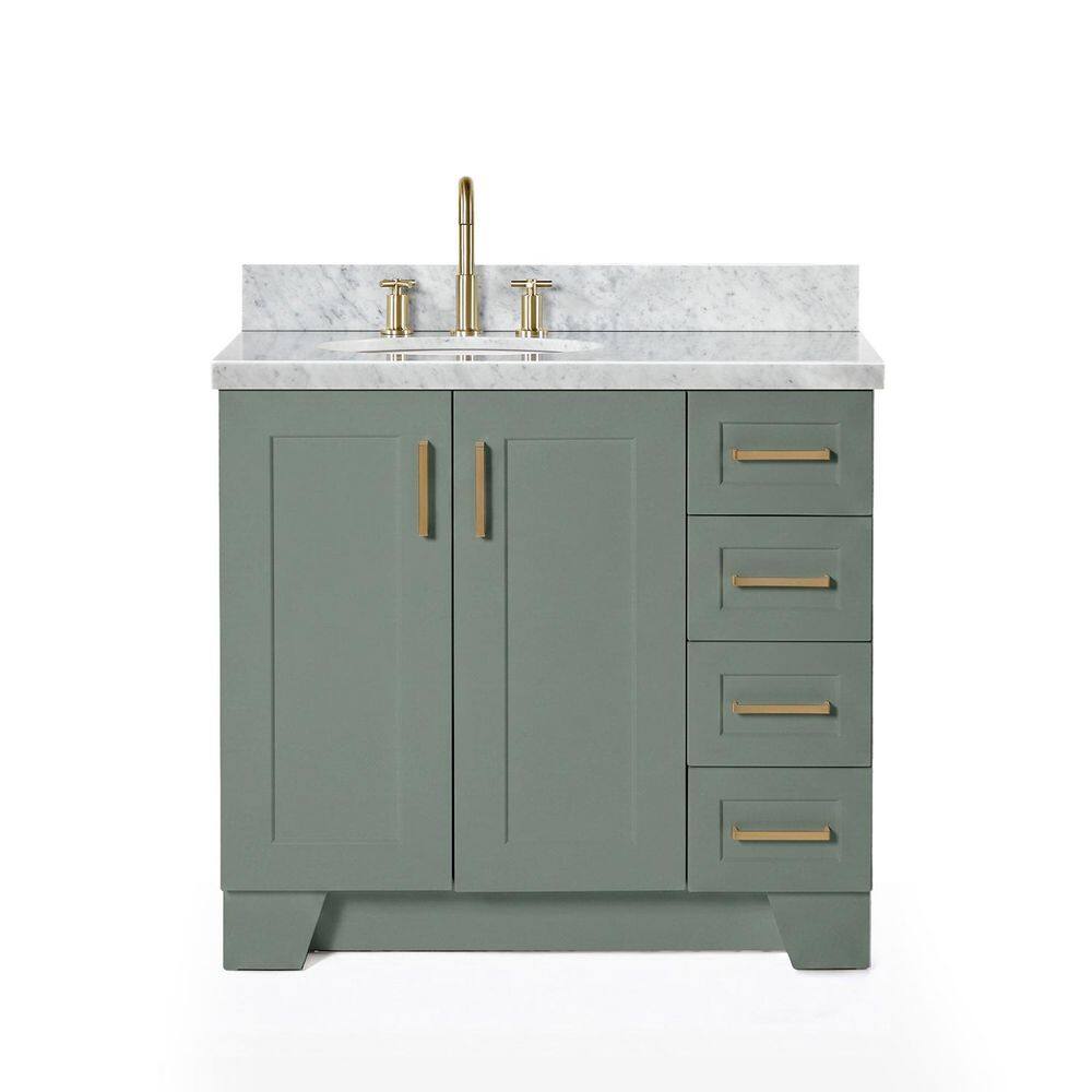 Taylor 36 in. Single Sink Freestanding Bath Vanity in Vintage Sage Green with Carrara White Marble Top price history on PriceWatchPro