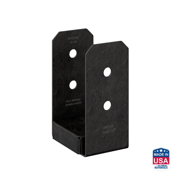 Simpson Strong-Tie Outdoor Accents Avant Collection ZMAX, Black Powder-Coated Post Base for 4x4 Actual Rough Lumber