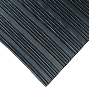 Rubber-Cal Corrugated Composite Rib 4 ft. x 8 ft. Black Rubber Flooring ...