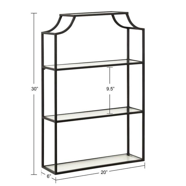 Black Metal 3 Tier Wall Hanging Shelf Decorative Arch Frame