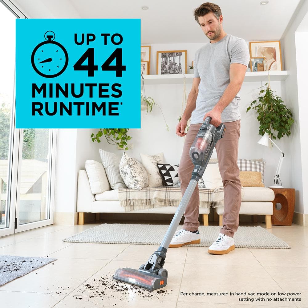 Gray Convertible Bagless Cordless Stick Vacuum with LED Lights