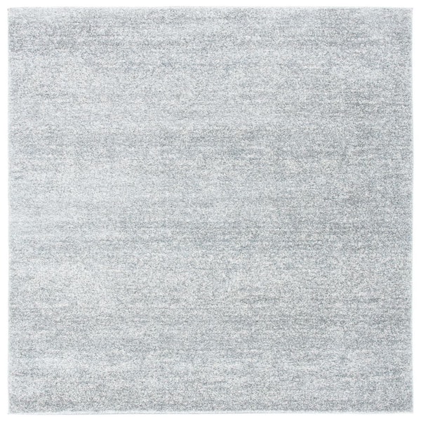 Retro 7 ft. x 7 ft. Gray/Beige Solid Square Area Rug