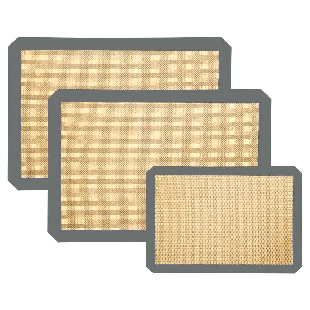 Non-Stick Silicone Baking Mat Food Grade Silicone Gray Baking Sheet with Non-Slip Edge for Cookies 3-Pack price history on PriceWatchPro