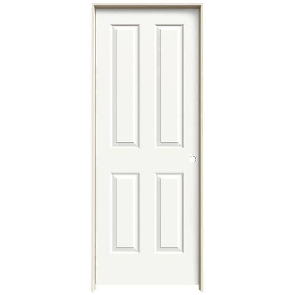JELD-WEN 24 in. x 80 in. Coventry White Painted Left-Hand Smooth Molded Composite Single Prehung Interior Door